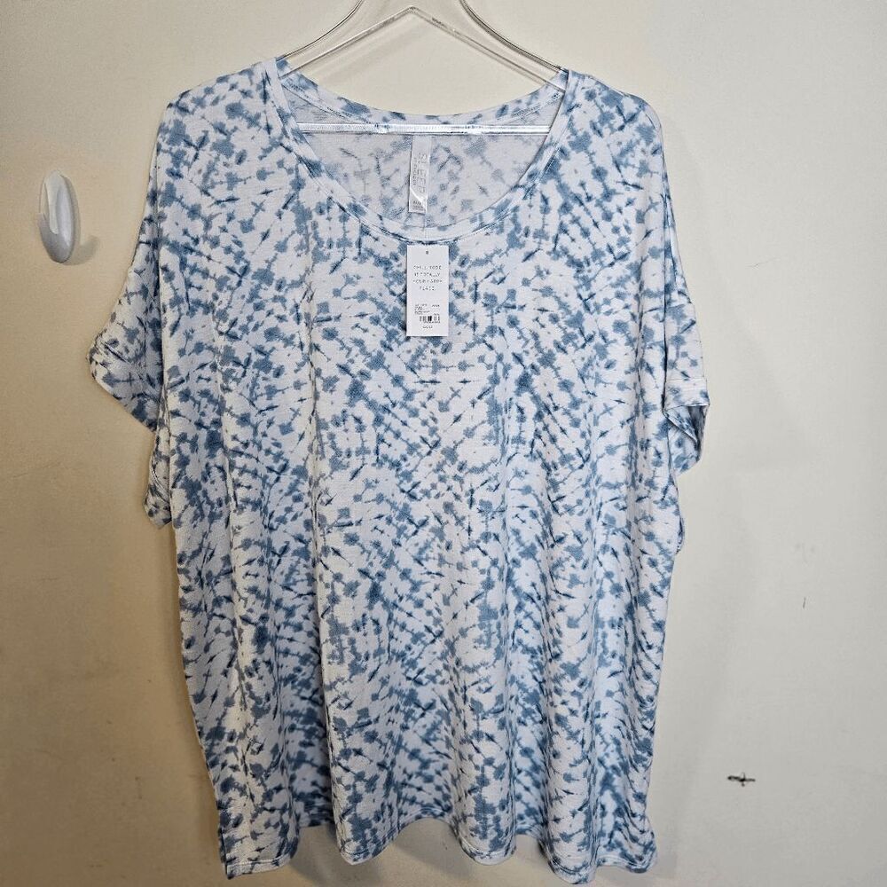 Sleep by Cacique Pajama Lounge Soft Shirt NWT Womens Blue/White Size 22